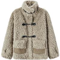 森马 Semir外套女仿兔毛仿麂皮拼接复古2024冬季宽松立领夹克温柔系 绿色调00344 170/92A/XL