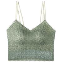 舒氧吊带背心秋内衣女带胸垫一体聚拢薄款外穿蕾丝免穿文胸 绿色 均码