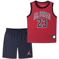 NIKE JORDAN 耐克AJ童装男童篮球背心+短裤2件套24夏季儿童篮球服套装 正黑色 130 /64 【身高116-122cm】