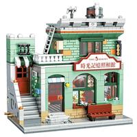 哲高积木玩具复古街景拼装模型家居装饰送男女孩六一-照相馆