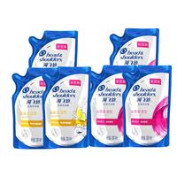 海飞丝洗发水袋装补充装清爽控油丝质柔滑去屑柠檬去油家庭实惠装 控油 200g*1袋 +丝质200g*1袋