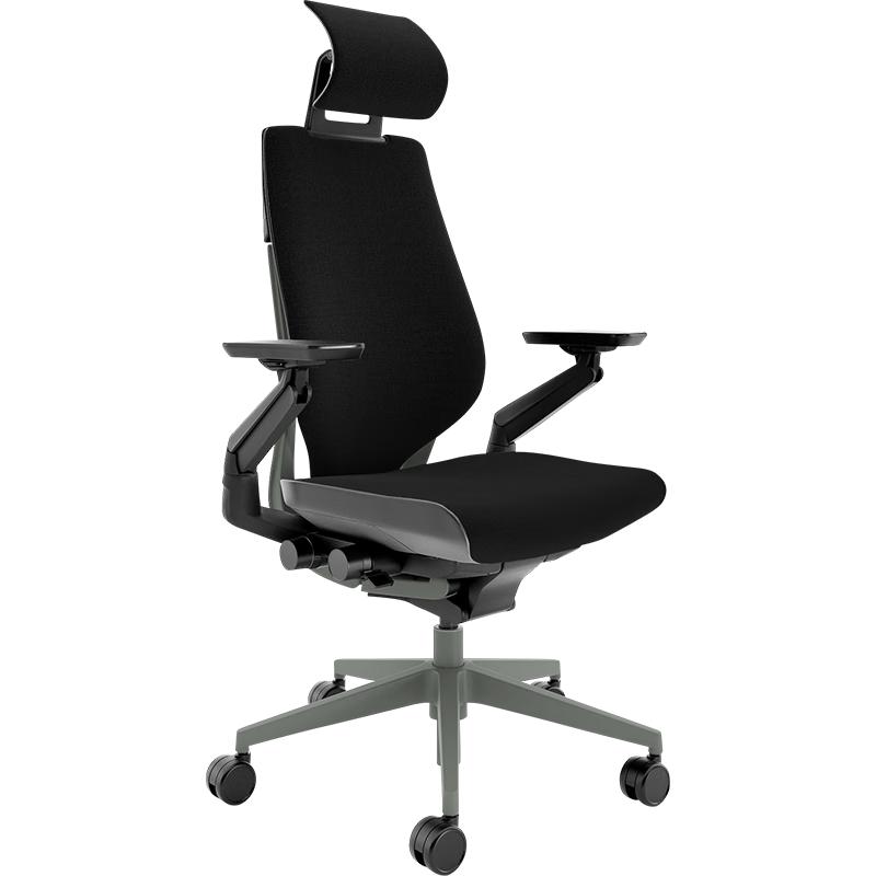 STEELCASE世楷 Gesture 电竞游戏椅人体工学电脑椅商务办公老板座椅高背椅 曜石黑+头枕