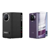 品胜 适用华为MateX5/X3壳膜套装 无尘仓全胶膜+真皮翻盖支架保护套 防摔抗指纹强保护