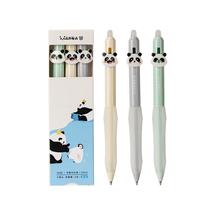 得力（deli）熊猫按动可擦中性笔 0.5mm子弹头中性笔热可擦笔 晶蓝3支/盒SA301 【熊猫嘟嘟】可擦晶蓝 3支