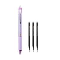 百乐（PILOT）可擦笔-按动中性笔温控可擦书写办公 LFBK-23EF-DPU BLS-FR5-B 0.5 紫色格纹/黑 1笔+3芯