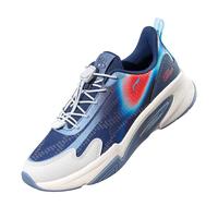 LI-NING KIDS李宁儿童跑步鞋男女童暗夜精灵春季网面透气童鞋缓震休闲运动鞋 深航舰蓝/川石灰 YKCU110-3 36  内长约23.6cm适合脚长22.6cm