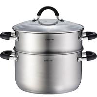 凌丰(LINKFAIR)304不锈钢蒸锅单层家用汤锅电磁炉明火炉通用 22* 6升 2.61kg 4-5人 22cm