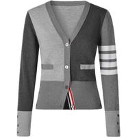 thombnail TB四条纹针织开衫女23春季毛衣撞色拼接个性学院风修身外套 撞色 40/M