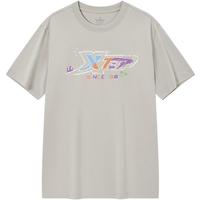XTEP特步短袖男女2025年夏季半袖运动衣服休闲圆领吸汗棉t恤衫 麦粒灰 L