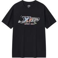 XTEP特步短袖男女2025年夏季半袖运动衣服休闲圆领吸汗棉t恤衫 正黑色 XS