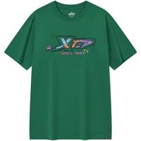 XTEP特步短袖男女2025年夏季半袖运动衣服休闲圆领吸汗棉t恤衫 藤蔓绿 S