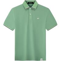 七匹狼【抗菌】短袖T恤男士夏季通勤百搭弹力舒适吸湿排汗透气上衣男装 M 165/84A 206（豆绿） 6505