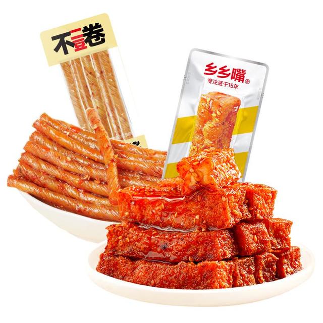 乡乡嘴 虎皮豆干不二豆卷休闲零食素食辣条小吃速食独立包装2包33g