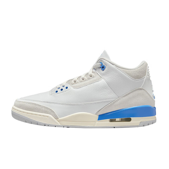 NIKE 耐克 男鞋Air Jordan3 AJ3白蓝训练运动复古篮球鞋 CT8532-101 42