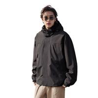 天伦天冲锋衣夹克男女士装秋冬季三合一宽松休闲外套防风防水登山服 黑色单层【男女同款】 XS