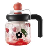 物生物玻璃杯高颜值水杯女大容量茶水分离泡茶杯子夏季办公室宿舍花茶杯 黑糖葫芦 730ml