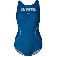 阿瑞娜(arena)连体三角泳衣女士经典版型无袖露背修身显瘦专业训练游泳装备 蓝色 2XL (40) 身高178/体重63-72kg