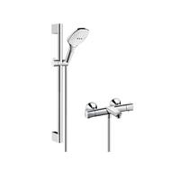 hansgrohe/汉斯格雅 恒温 淋浴花洒组合套装+软管+浴缸龙头 120飞雨圆形非恒温