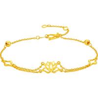 周六福 ZHOU LIU FU足金999黄金手链女莲花计价A0710813约3.16g16+3cm