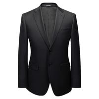 培罗蒙(BAROMON)96.1%羊毛西服套装男商务休闲西装男整套男士商务轻正装新郎结婚 黑色 175D