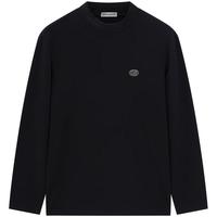 卓凡尼·华伦天奴(GIOVANNI VALENTINO)套头毛衣针织衫男装秋冬季抗菌长袖圆领毛线衣男款体恤衫 黑色 S(165/84A)