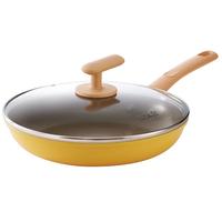 炊大皇 小蜜蜂不粘煎锅火红点平底锅26cm 少油烟电磁炉通用XMF26JG 火红点|可控温不粘煎锅 26cm