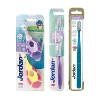 JORDANJordan家庭套装(婴幼儿童牙刷2支+成人细柔+GC速干牙刷）月子牙刷