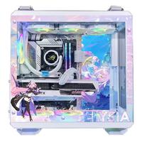 华硕 ASUSTUF GT502弹药库海景房机箱 常规无界版主题BTF背插天选吹雪姬动漫灯板台式机电脑机箱 爱莉希雅主题(白机箱+灯板)