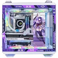 华硕 ASUSTUF GT502弹药库海景房机箱 常规无界版主题BTF背插天选吹雪姬动漫灯板台式机电脑机箱 原神-雷电将军主题(白机箱+灯板)