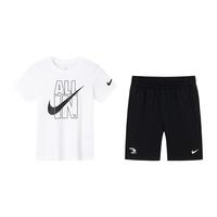 NIKE3BRAND 耐克童装【短袖T恤+短裤2件套】夏季儿童运动套装 正黑色 110 /52 【身高98-104cm】