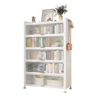 摩霄书柜落地带门钢制简易家用矮柜子储物展示柜 白色加厚六层长60cm 【常规35宽】五门-长60高176