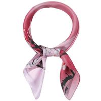 上海故事丝巾小方巾女士真丝围巾桑蚕丝纱巾欧美风丝绸头巾包巾 望梅看山 粉色