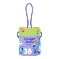 TOI儿童画笔丝滑不脏手旋转男女孩玩具  蜡笔36色