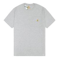 Carhartt卡哈特K87夏季运动潮流高级轻奢休闲复古男短袖t恤浅灰色 XS