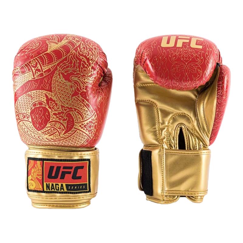 UFC PRO Naga 泰拳拳套 MMA 训练拳击训练手套 站立拳套 联名设计 红金色 12OZ