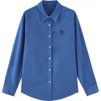 初语多色爱心衬衫女2025春季延续基础百搭衬衣通勤上衣 克莱因蓝【4/14】 M