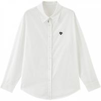 初语 多色爱心衬衫女2025春季延续基础百搭衬衣通勤上衣 天亮白 S