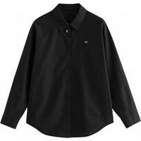 初语多色爱心衬衫女2025春季延续基础百搭衬衣通勤上衣 黑色【4/14】 M