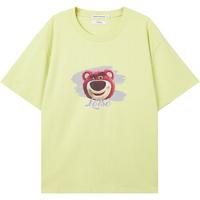 美特斯邦威短袖T恤男草莓熊联名重磅t恤潮流百搭夏季女上衣 棉花糖白 XL 180 100A