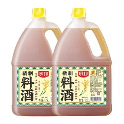 厨邦 精制料酒1.75Lx2瓶，家用大桶装提味增香腌肉烧菜去腥解腻