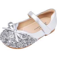 斯纳菲女童皮鞋春秋儿童水晶鞋亮钻公主鞋小女孩舒适软底单鞋月光银31 月光银 BF 31 (脚长18.7cm)