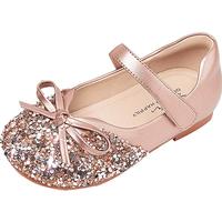 斯纳菲女童皮鞋春秋儿童水晶鞋亮钻公主鞋小女孩舒适软底单鞋玫瑰金29 玫瑰金 BF 29 (脚长17.7cm)
