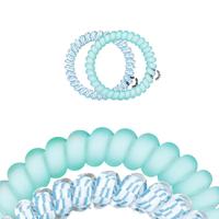 TELETIES2025春季美国电话线发圈头绳发饰发绳泰莉圈无痕手环高级感 微波荡漾M码2条