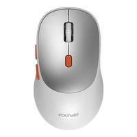 方正 FOUNDER无线双模鼠标N310 轻音通用侧键设计3档dpi轻巧便携 人体工程学台式机笔记本电脑鼠标type-c口充电 【白色】 2.4G+蓝牙