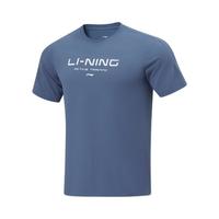 李宁 LI-NING速干T恤丨短袖排湿男子春夏户外休闲运动上衣ATSU589 【排湿速干】透气灰靛蓝589-2 L