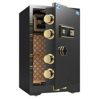 虎牌保险柜办公家用隐形全钢防盗柜大型单双门密码指纹WIFI远程财务自用小型保险箱衣柜可入墙厚重夹万 60cm黑色 APP智控WiFi款【密码/指纹/远程解锁】