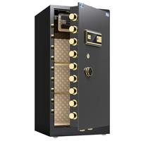 虎牌保险柜办公家用隐形全钢防盗柜大型单双门密码指纹WIFI远程财务自用小型保险箱衣柜可入墙厚重夹万 100cm黑色-(单门) APP智控WiFi款【密码/指纹/远程解锁】