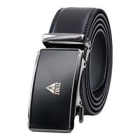 足力健男士皮带2025简约休闲裤带中青年自动扣真皮腰带男款 黑色 120cm