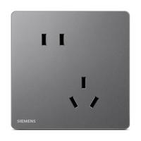 西门子(SIEMENS)插座面板 10A斜五孔插座 纤薄无框86型暗装插座 驭彩星夜灰