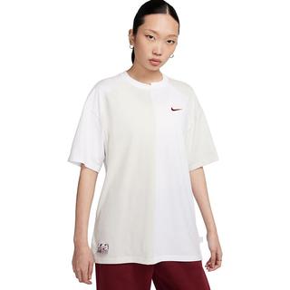 耐克(NIKE)春夏女短袖T恤 纯棉 运动休闲 宽松 FQ0366-030 白M FQ0366-030幻影灰白